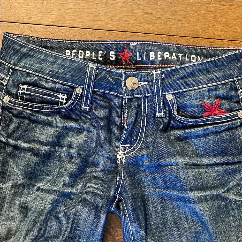People's Liberation Dark Blue Flare low waisted  Jeans